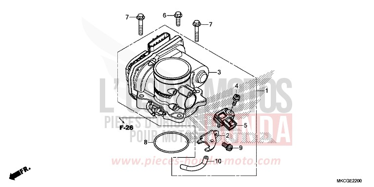THROTTLE BODY for Gold Wing PEARL GLARE WHITE (NHB53E) from 2020